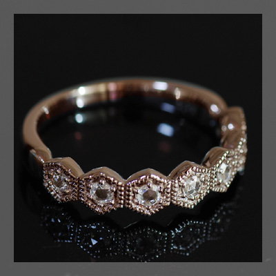 無処理ピンクダイヤモンド ハニカム 蜂の巣 リング 計1.37ct PT900