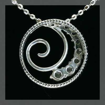 スパイラル」Spiral ローズカットダイヤモンドペンダントトップ