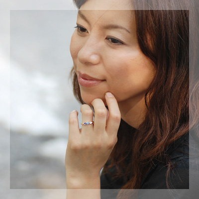 作家 一点物 バロックパール リング サテン仕上げ タンザナイト×ブルートパーズ×白蝶貝リング「ラーマ」 PT900 K18