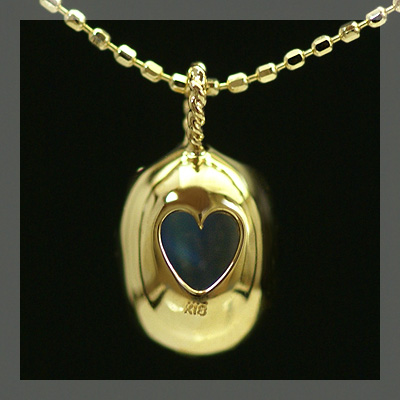 ベーネベーネ K18 ラブラドライト ミルククラウン ペンダント チェーン付 8×6mm ラブラドライト ミルククラウン セッティング