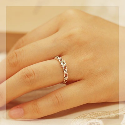 グリーンベリル フラワーガーランド リング PT900 K18 K10対応