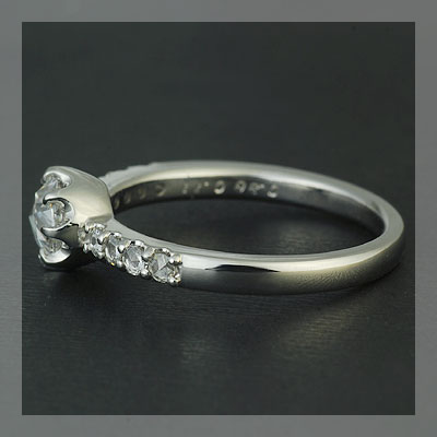 一点物 K18 ローズカット ダイヤモンド シルバー リング ヴィンテージ Victorian Topaz Rose Cut Diamond Ring（ヴィクトリアン