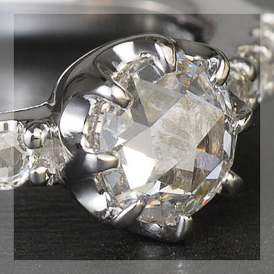 ベーネベーネ　ローズカット　ダイヤモンド　K18WG リング　4号 限定1本 K18YG 0.5ct マルチローズカットダイヤモンド リング