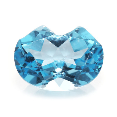 宝石ルース 『とても可愛いネコちゃんカット』高品質ブルートパーズの加工穴付です！ ☆ブルートパーズ 猫 10×8mm 3.91ct 限定1個※こちらのルースを