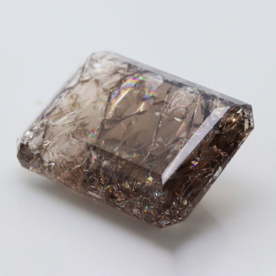 ☆18.24ct 爆裂スモーキークォーツ エクスプロージョン オクタゴン