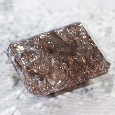 ☆18.24ct 爆裂スモーキークォーツ エクスプロージョン オクタゴン