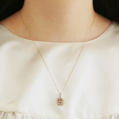 K18PG 0.55ct UVファンシーカラーダイヤモンド 0.28ct ローズ