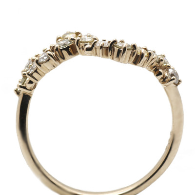 限定1本 K18CG 0.45ct UV蛍光 マルチカラーダイヤモンド リング 11号