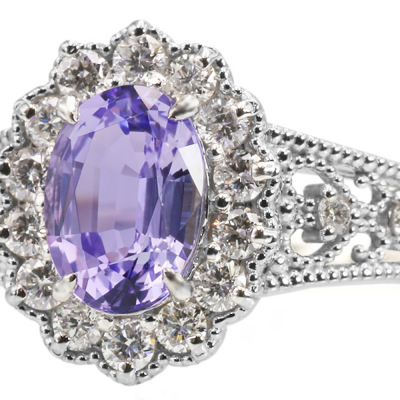 限定1本 PT900 1.26ct 非加熱ゾイサイト ダイヤモンド リング 15号