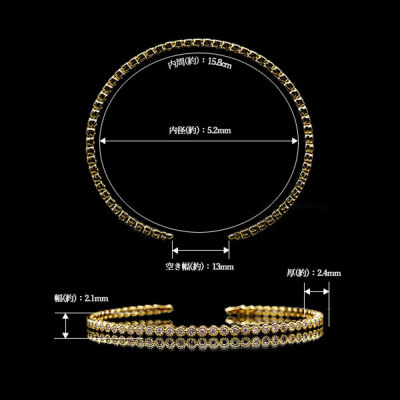 限定1本 K18YG 0.76ct ピンクダイヤモンド ミル打ち バングル 誕生石4