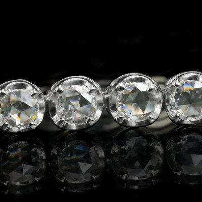 限定１本 PT900/PT850 2.32ct ローズカットダイヤモンド ブレスレット 誕生石4月 ローズカットダイヤ・カラーストーンのオーダージュエリー  ベーネベーネ
