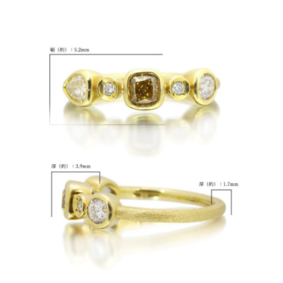 4℃　K18YGダイヤモンドリング　11号 4℃ ダイヤモンドリング 18K 11号 限定1本 K18CG 0.82ct UV蛍光 5