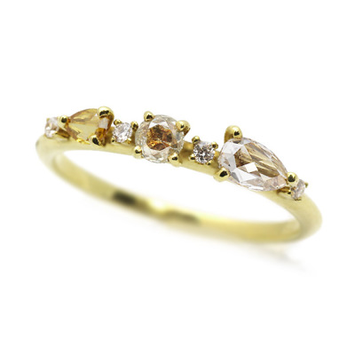 限定1本 K18GG 0.38ct マルチカラーダイヤモンド 7石 リング 限定1本 K18GG 0.38ct マルチカラーダイヤモンド 7石 リング