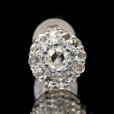 SV 0.12ct ���[�Y�J�b�g�_�C�������h �Ў��s�A�X