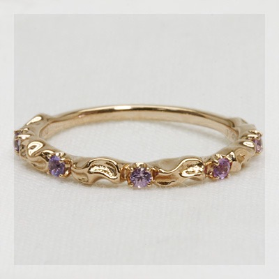 K18ヴァイオレット＆パープルサファイアリング　Size12 楽天市場】【完成致しました。】パープルサファイア 1.09ct 18金