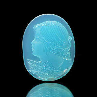 ☆シーブルーカルセドニー カメオ 10.5ct 限定1個 ※こちらのルースを