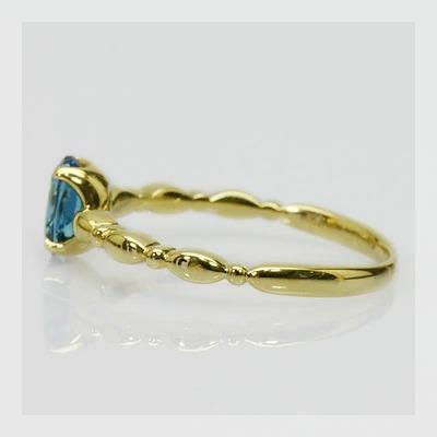 ロンドンブルートパーズ“ドラマティック”リング PT900 K18 K10対応 