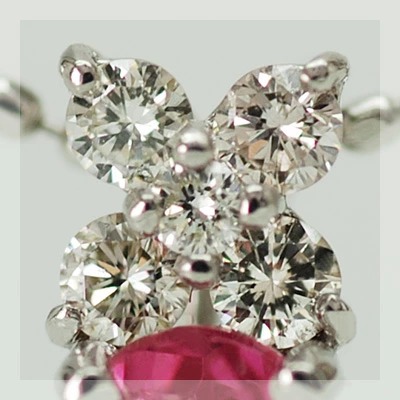 ルベライトxダイヤモンド“エクセレント”ペンダントトップ PT900 K18