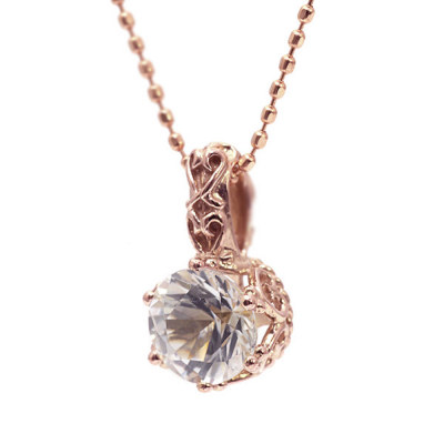 テリ最強　オーロラブルーロゼ　約9.6mmペンダントトップネックレス K18WG テリ最強オーロラブルーロゼ約9.6mmペンダントトップネックレス K18WG