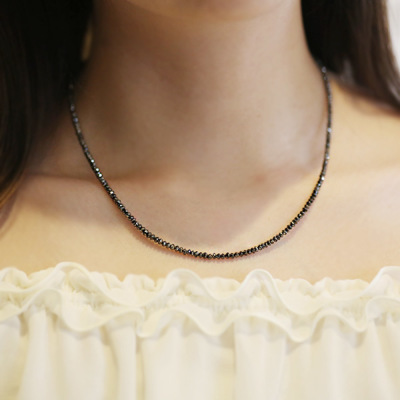 K18WG ブラックダイヤ1.00ct ファセットローズカット クロスネックレス K18WG ブラックダイヤ1.00ct ファセットローズカット クロス