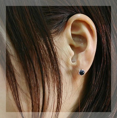 5ミリ アイオライト カボションピアス PT900 K18 K10対応 ローズ