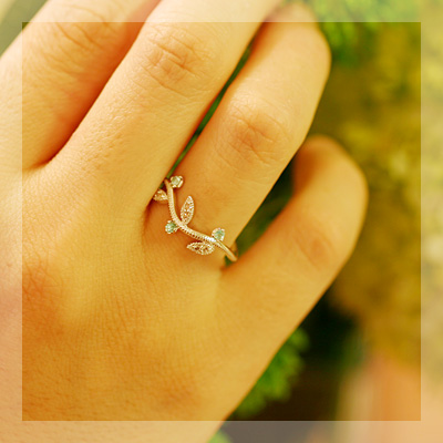 パライバトルマリンリーフラインリング PT900 K18 K10対応 ローズ