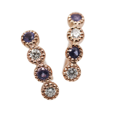 ❤️人気18金✨新品未使用❤️アイオライト ペアシェイブカット 1.4ct両耳ピアス ❤️人気18金✨新品未使用❤️アイオライト ペアシェイブカット