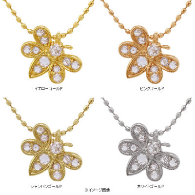 ローズカットダイヤモンドペンダントトップ「bee」 PT900 K18