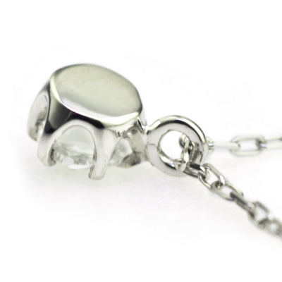 K18 ローズカットダイヤモンド 1粒 ネックレス （チェーン付） ローズ