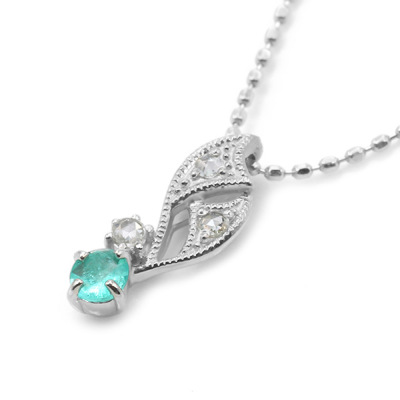 専用 Pt900 パライバトルマリン・ダイヤモンド ペンダントトップ PT900/850 パライバトルマリン 0.01ct ダイヤモンド 0.08ct フラワー