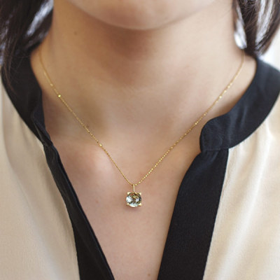 8mmグリーンクオーツペンダントトップ「リベット」 PT900 K18 K10対応