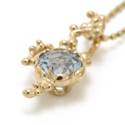 アクアマリンペンダント「ミカエル」 PT900 K18 K10対応 ローズカット