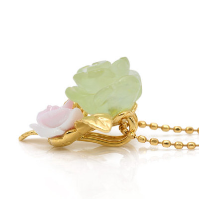 k18 ローズカット ダイヤ ペンダントトップ チャーム 月モチーフローズ