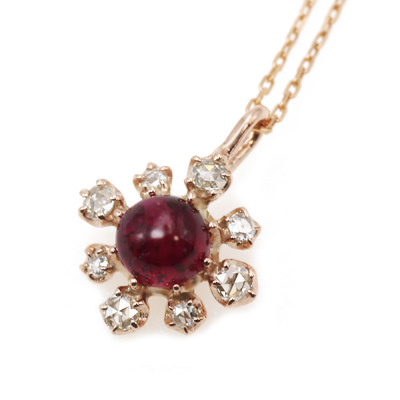 T*P様 ルビー&ダイヤモンドペンダントトップ 数量限定 ルビー ローズカットダイヤモンド フラワーペンダントトップ