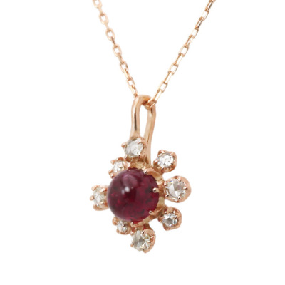 K18 ゴールド ペンダント ルビー 0.97ct 花モチーフ 高級 トップのみ 
