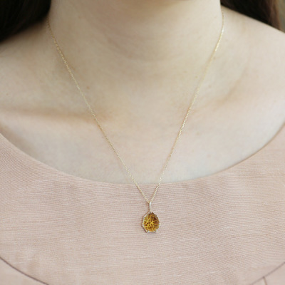 数量限定 シトリン ペンダントトップ HANA・KAGE チェーン無しPT900