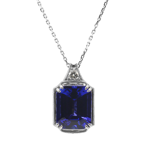 限定1本 PT900 7.69ct タンザナイト 0.12ct ダイヤモンド ペンダント