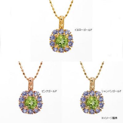 タンザナイト×ペリドットペンダントトップ「ハーモニー」 PT900