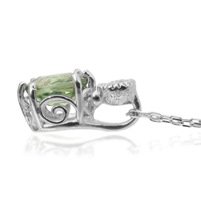 グリーンサファイア ローズカットダイヤモンド ペンダントトップ