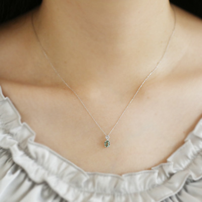 グリーンサファイア ローズカットダイヤモンド ペンダントトップ