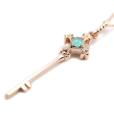 パライバトルマリンのペンダントトップ　K10 数量限定 パライバトルマリン×ピンクダイヤモンド クロス