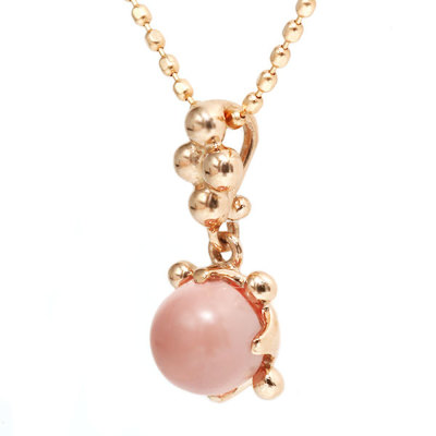 薔薇色の宝石♡ロードクロサイトK18WGダイヤペンダントトップネックレス
