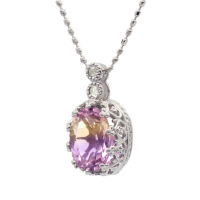 限定8ピース アメトリン×ローズカットダイヤペンダントトップ「レース