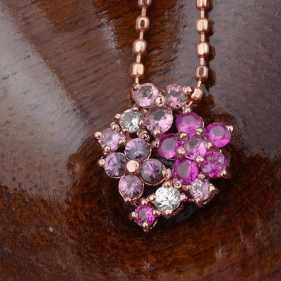 ルビー×ピンクサファイアペンダントトップ「薔薇のフロレアーレ
