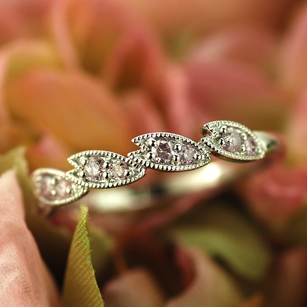 アーガイル鉱山産ピンクダイヤモンドリング PT900 K18 K10対応 ローズ