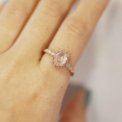 限定1本 K10PG ローズクオーツ オールドカット ローズカット