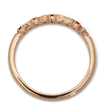 ルビーリング「マルジャーナ」 PT900 K18 K10対応 ローズカットダイヤ