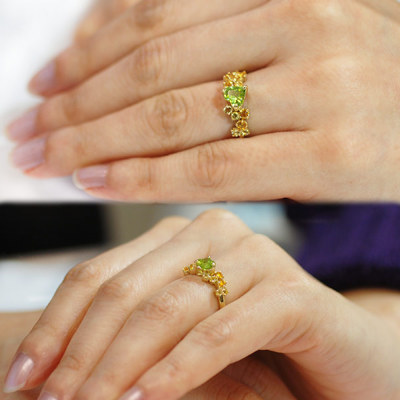 k18/pt900 イエローベリルリング