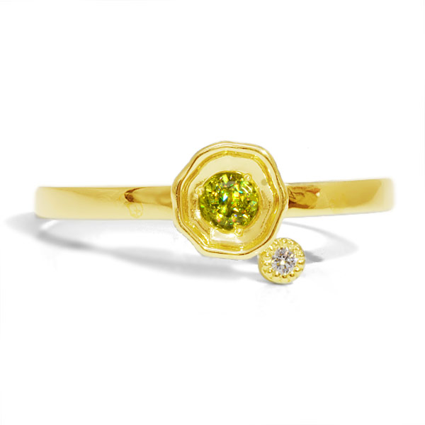 MYTHOS series HIKARI Sphene×Diamond ring 「光」スフェーン