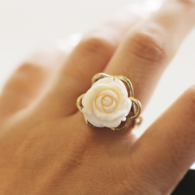 限定1個 コンクシェル 薔薇 リング フラワーガーデン 指輪 12号 サイズ
